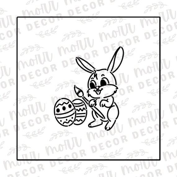 PYO Easter Bunny/ Easter Egg Stencil PYO Easter Cookie Etsy