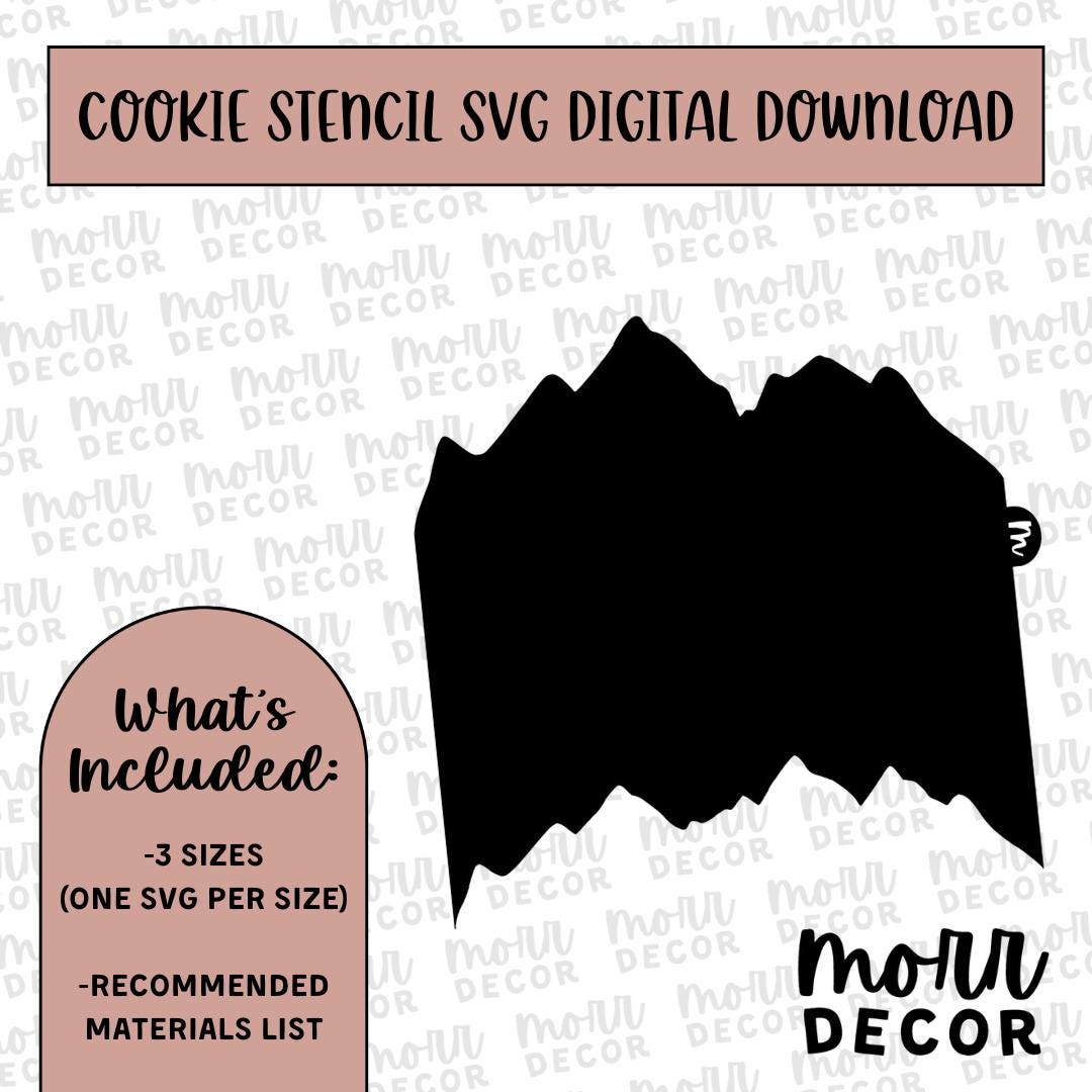 Mountain Cookie Stencil Edger DIGITAL DOWNLOAD | Cookie Stencil Digital Download | Stencil SVG File