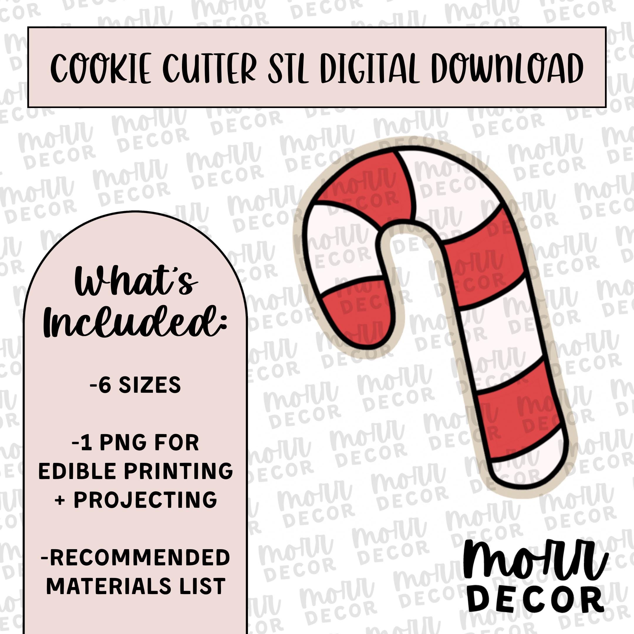 Candy Cane Cookie Cutter Digital Download | Christmas STL File Download ...