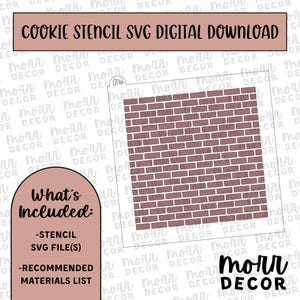 Bricks Cookie Stencil DIGITAL DOWNLOAD | Cookie Stencil Digital Download | Stencil SVG File
