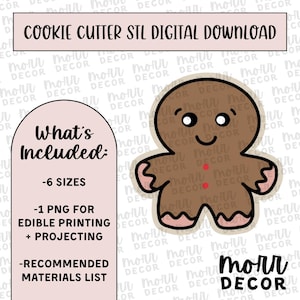 Chunky Gingerbread Man Cookie Cutter Digital Download | Christmas STL File Download | Holiday Cutter File Download