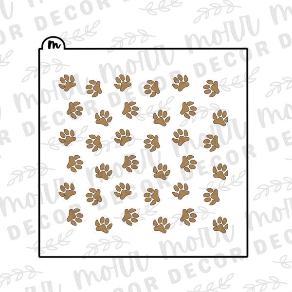 Cookie Stencil Paw Print Etsy