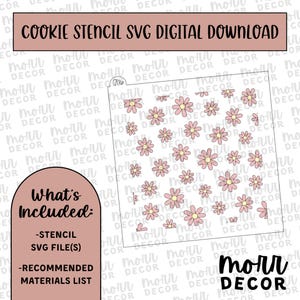 Daisies 2-Part Cookie Stencil DIGITAL DOWNLOAD | Cookie Stencil Digital Download | Stencil SVG File