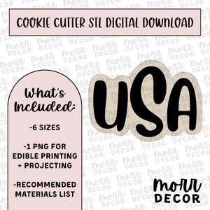 USA Cookie Cutter Digital Download | 4th of July STL File Download | 4th of July Cookie Cutter File Download