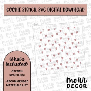 Kleine Boho Herzen Cookie Stencil DIGITAL DOWNLOAD | Valentinstag Cookie Schablone Digitaler Download | Urlaub Cookie Stencil svg
