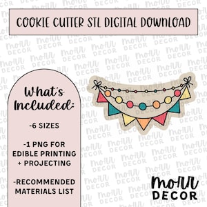 Birthday Banner Cookie Cutter Digital Download | Celebration STL File Download | Party Cutter File Download