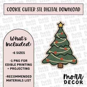 Christmas Tree Cookie Cutter Digital Download | Christmas STL File Download | Holiday Cookie Cutter File Download