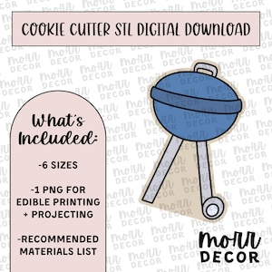 BBQ Grill Cookie Cutter Digital Download | Father&#39;s Day STL File Download | Father&#39;s Day Cutter File Download