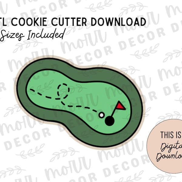 Putting Green Cookie Cutter Digital Download | Father's Day STL File Download | Father's Day Cutter File Download