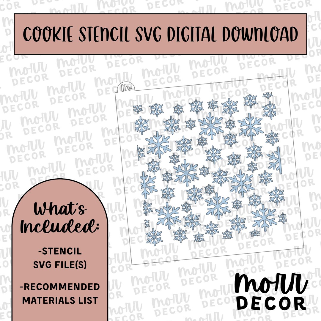 Snowflake Cookie Stencil DIGITAL DOWNLOAD | Cookie Stencil Digital ...