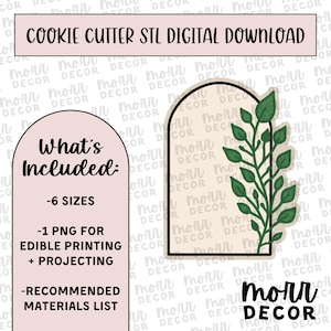 Floral Bogen Plaque 2 Cookie Cutter Digitaler Download | Hochzeit STL Datei Download | Brautdusche Cutter Dateidownload