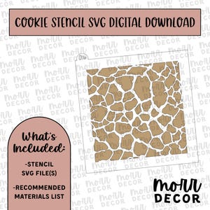 Giraffe Cookie Stencil DIGITAL DOWNLOAD | Cookie Stencil Digital Download | Stencil SVG File