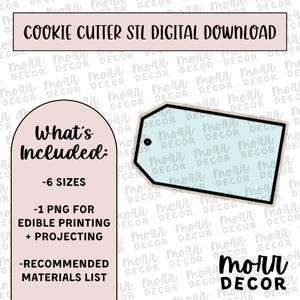 Gift Tag Cookie Cutter Digital Download | Christmas Label STL File Download | Holiday Cookie Cutter File Download