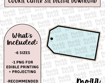 Gift Tag Cookie Cutter Digital Download | Christmas Label STL File Download | Holiday Cookie Cutter File Download