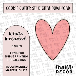 Herz 1 Cookie Cutter Digital Download | Valentinstag STL Datei Download | Valentinstag Cutter Datei Download