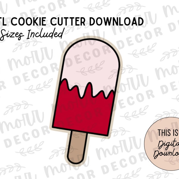 Popsicle Cookie Cutter Digital Download | 4th of July STL File Download | 4th of July Cookie Cutter File Download