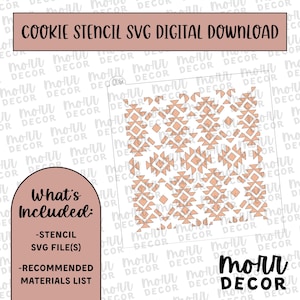 Aztec Cookie Stencil DIGITAL DOWNLOAD | Cookie Stencil Digital Download | Stencil SVG File
