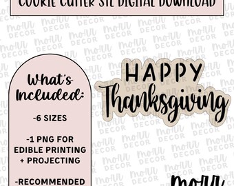 Happy Thanksgiving Cookie Cutter Digital Download | Thanksgiving STL File Download | Holiday Cookie Cutter File Download