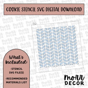 Herringbone Cookie Stencil DIGITAL DOWNLOAD | Cookie Stencil Digital Download | Stencil SVG File