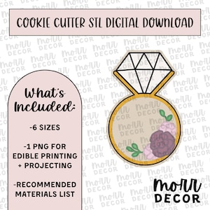 Wedding Ring Cookie Cutter Digital Download | Wedding STL File Download | Bridal Shower Cutter File Download