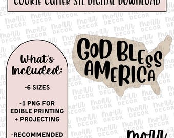 アメリカ/アメリカ合衆国 クッキーカッター デジタルダウンロード | 独立記念日 STL ファイルダウンロード | 独立記念日 クッキーカッター ファイルダウンロード