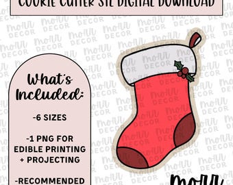 Stocking Cookie Cutter Digital Download | Christmas STL File Download | Holiday Cookie Cutter File Download