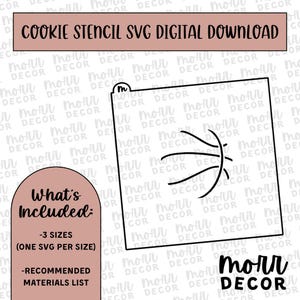 Basketball Cookie Stencil DIGITAL DOWNLOAD | Father&#39;s Day Cookie Stencil Svg | Cookie Stencil Download
