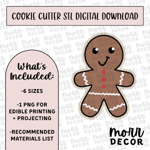 Gingerbread Man Cookie Cutter Digital Download | Christmas STL File Download | Holiday Cookie Cutter File Download