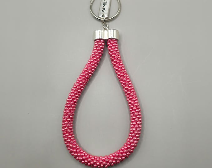Crocheted Beaded Wristlet: Winter Apple