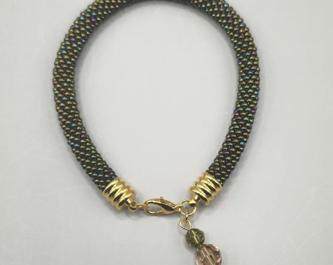 Crocheted Beaded Charm Bracelet: Autumn Beauty