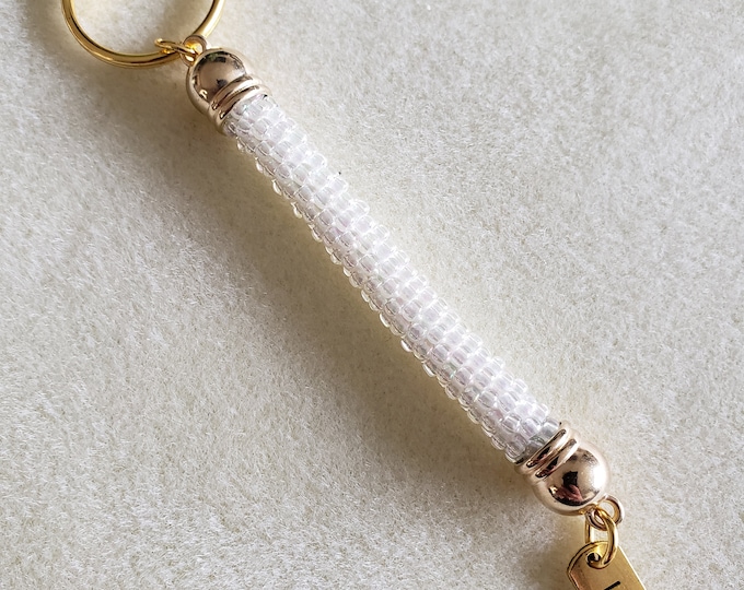 Crocheted Beaded Keychain: Polar Lights