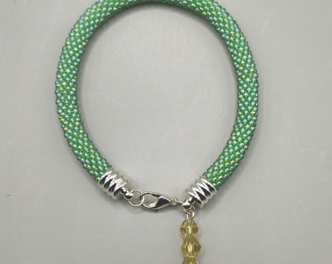 Crocheted Beaded Charm Bracelet: Summer Field