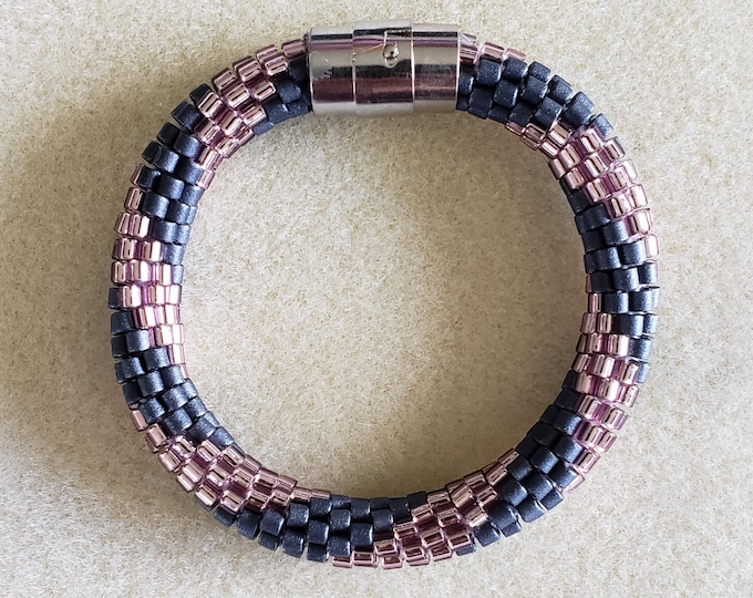 Crocheted Beaded Bracelet: Copper Dream