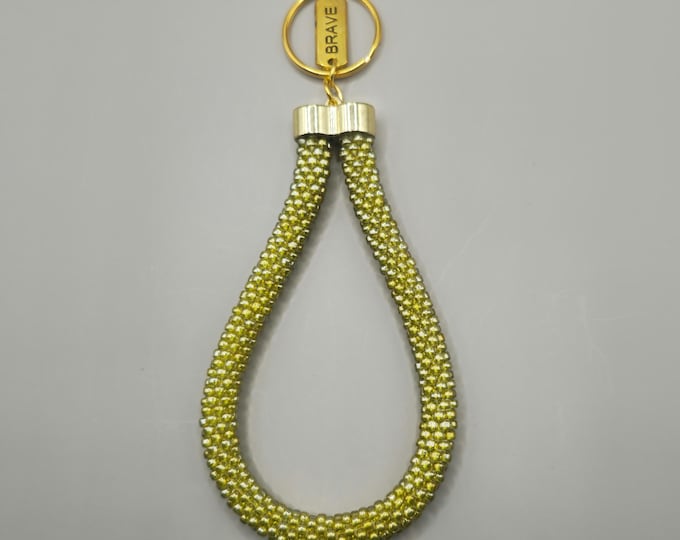 Crocheted Beaded Wristlet: Golden Glow
