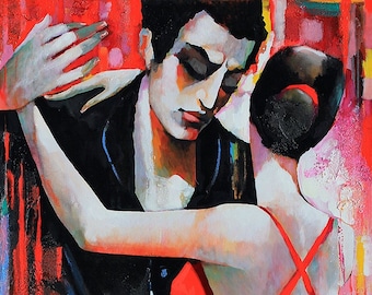 Peinture ORIGINALE d'Ira Tsantekidou, "Tango Buenos Aires", unique