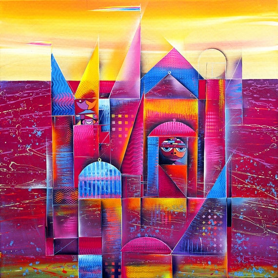 Painting By Wlad Safronow Summer In The City Art Etsy Painting By Wlad Safronow Summer In The City Art Etsy