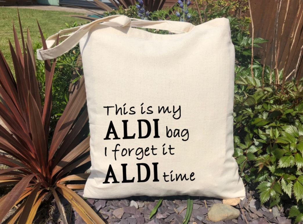 Cotton Shopping Tote Bag Aldi Tote bag Funny Tote Bag Etsy
