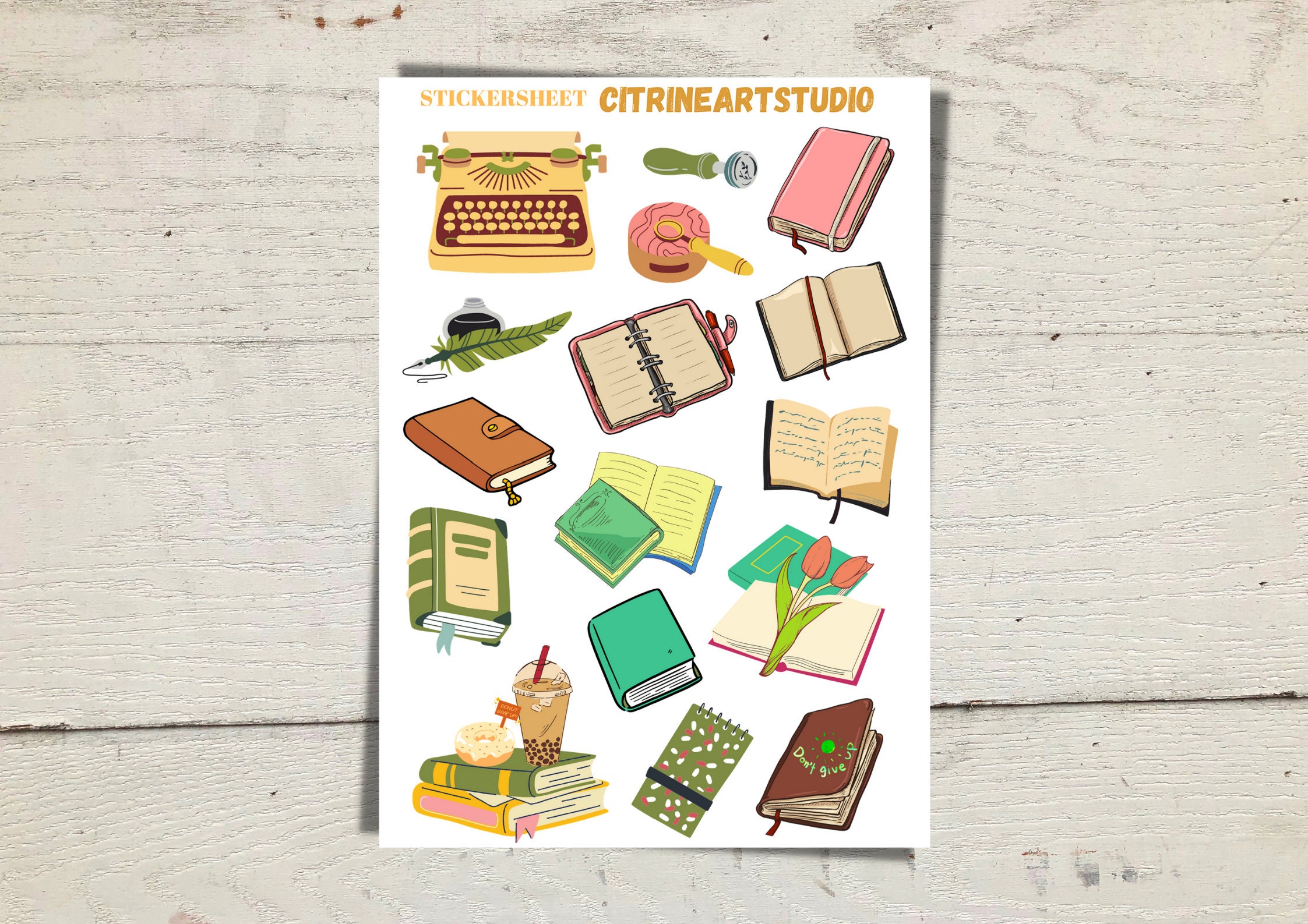 stickersheet writing bullet journal sticker planner etsy