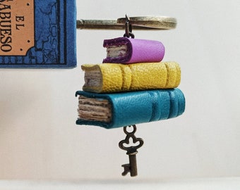 Segnalibro pelle personalizzato - Segnalibro metallo - Segnalibro chiave - libreria in miniatura