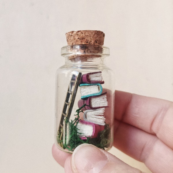 Petite Bibliothèque - Terrarium miniature - Livre miniature Littérature cadeau