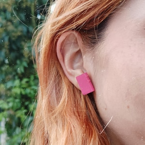 Earrings mini book - Small fur earrings - Earrings for teacher leather - Reader girl earrings - Book earrings - Leather earrings