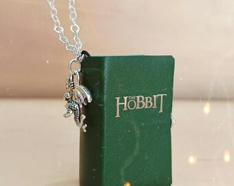 The Hobbit - The Hobbit pendant - Tolkien gift mini book - the Lord of rings - Dragon