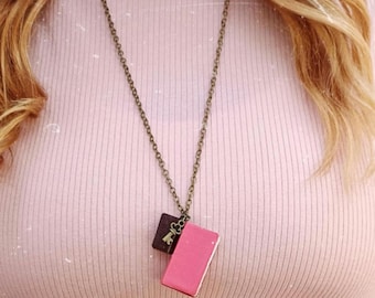Charms book - Miniature book pendant - Library jewelry - Literary gifts - Miniature necklace - Gift for teacher - Gifts for book lovers