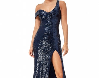 Navy Blue Sequin Dress - Etsy UK