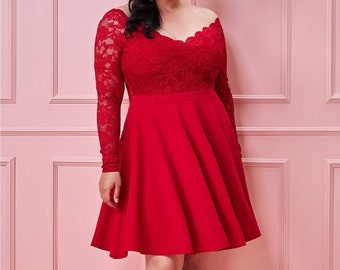 Plus Size Red Dress | Etsy