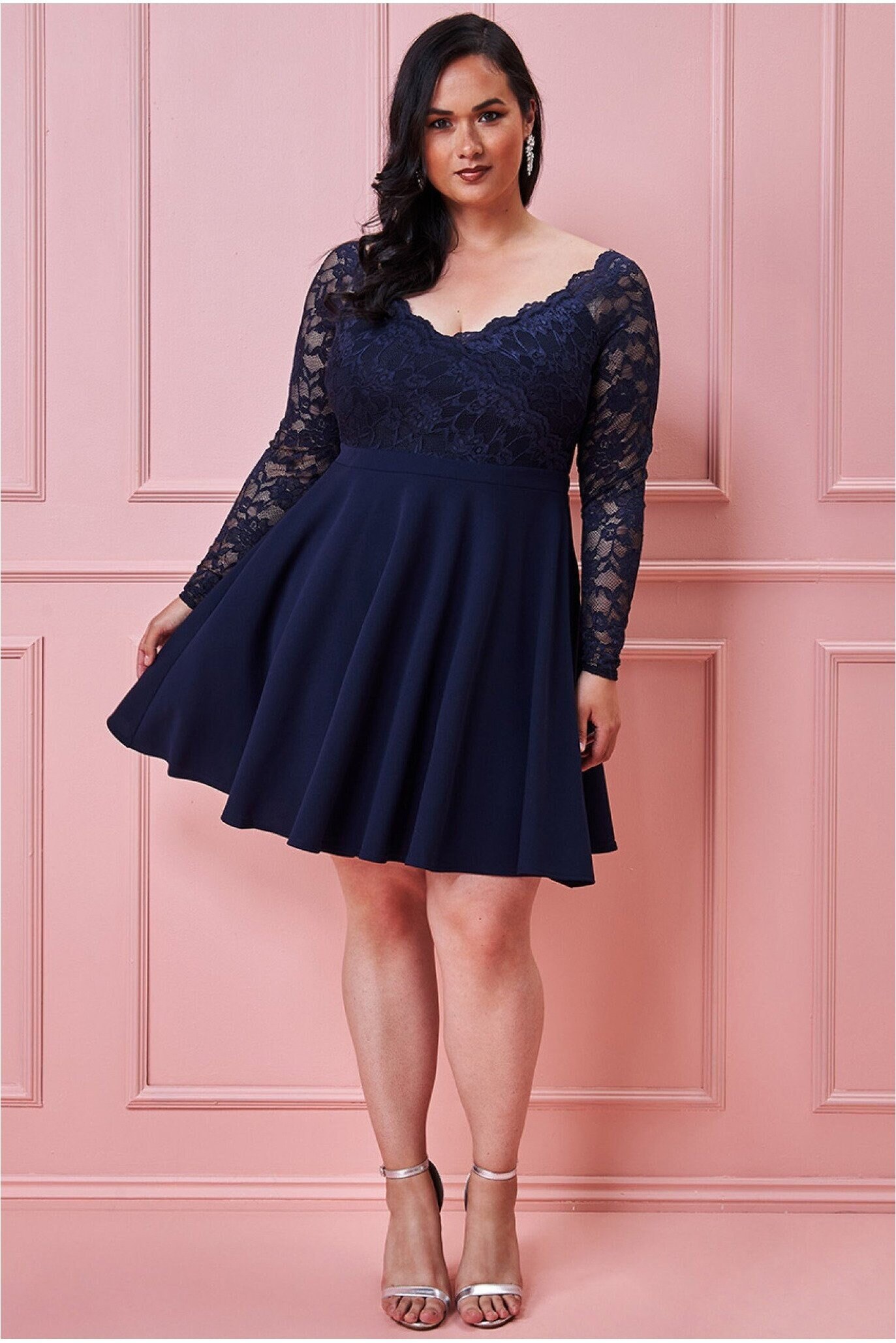plus size skater dress long sleeve