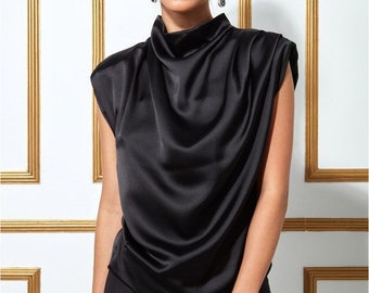 Elegant black tops for evening Clearance