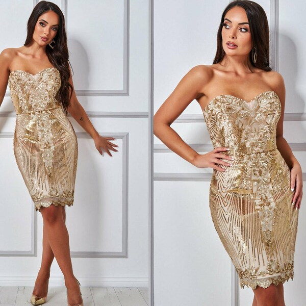 Gold Prom Dress Etsy UK