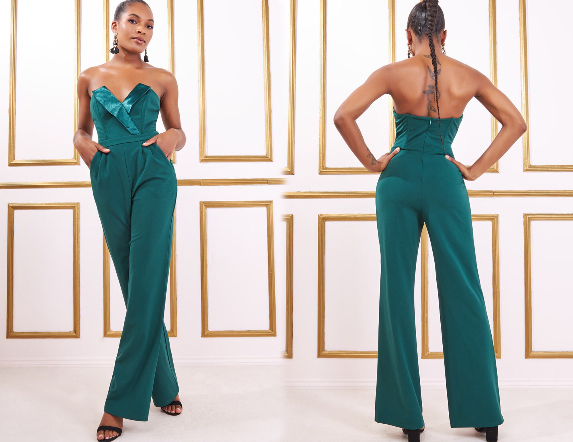 Emerald Green Formal Jumpsuit Womens, Womens Jumpsuit, Women Onepiece for  Wedding Reception, Birthday Outfit, Jumpsuit With Long Sleeves -  Norway