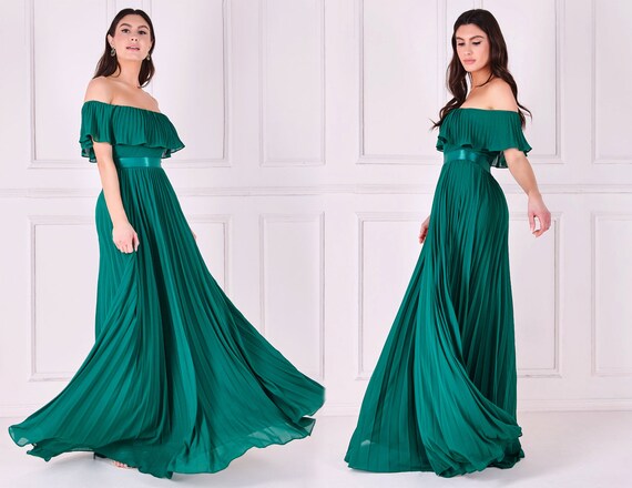 Peacock Ruched Prom Dress With Side Slit And Lace-Up Back | 11013